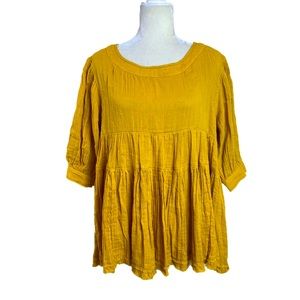 Free People Mustard Yellow Tunic Top